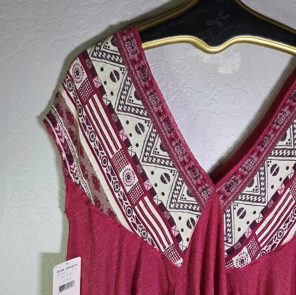 Free People We Are Golden Deep V Tunic‎ Top Size Medium